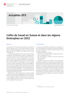 L'offre de travail en Suisse et dans les régions limitrophes en 2022