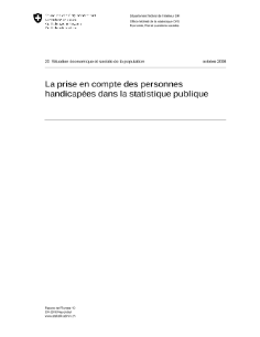 La prise en compte des personnes handicapées dans la statistique publique