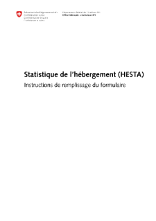 Statistique de l'hébergement (HESTA) - Instructions de remplissage du formulaire