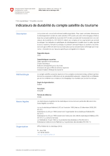 Indicateurs de durabilité du compte satellite du tourisme