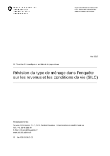Révision des types de ménage dans l'enquête SILC
