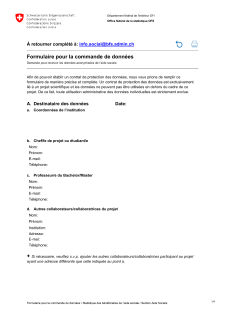 Formulaire pour la commande de données