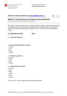 Modulo di ordinazione per la fornitura di dati individuali