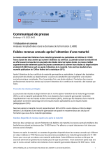 Faibles revenus annuels après l'obtention d'une maturité