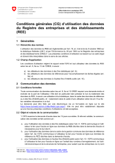 BurWeb - Conditions générales (CG) d’utilisation des données du Registre des entreprises et des établissements (REE)