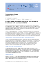 I progetti privati di trasformazione hanno fatto lievitare gli investimenti nelle costruzioni nel 2022