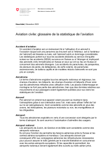 Aviation civile: glossaire de la statistique de l'aviation