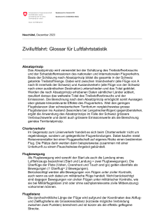 Zivilluftfahrt: Glossar für Luftfahrtstatistik