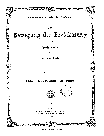 Die Bewegung der Bevölkerung in der Schweiz im Jahre 1916