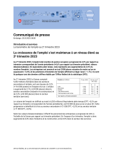 La croissance de l'emploi s'est maintenue à un niveau élevé au 2e trimestre 2023