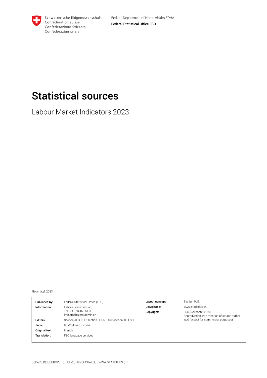 Labour market indicators 2023 - Statistical sources