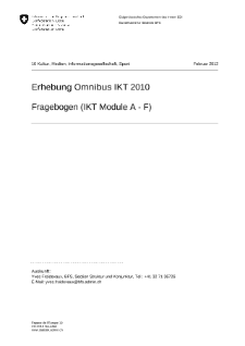 Erhebung Omnibus IKT 2010, Fragebogen (IKT Module)