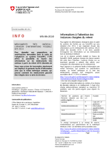 Statistique médicale des hôpitaux - Médicaments très onéreux: livraison d'informations possible dès 2010