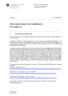OFS Santé - Circulaire pour les codeuses et codeurs N° 7