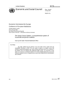 The Swiss Census System: a comprehensive system of household and person statistics