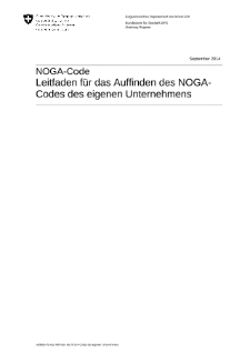 NOGA 2008 - Leitfaden für das Auffinden des NOGA-Codes des eigenen Unternehmens