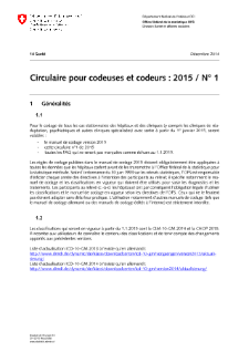 OFS Santé - Circulaire pour les codeuses et les codeurs 2015 Nr 1