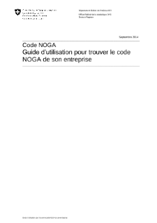 NOGA 2008 - Guide d'utilisation pour trouver le code NOGA de son entreprise