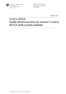 NOGA 2008 - Guida all'utilizzazione per trovare il codice NOGA della propria azienda