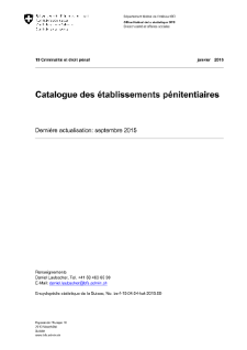 Catalogue des établissements pénitentiaires