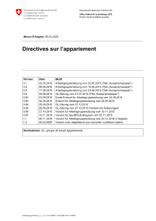 Directives sur l'appariement (version 1.2; 05.03.2020)