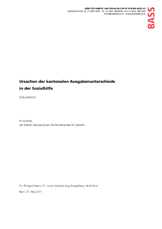 Ursachen der kantonalen Ausgabenunterschiede in der Sozialhilfe - Schlussbericht