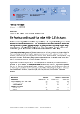 The Producer and Import Price Index fell by 0.2% in August