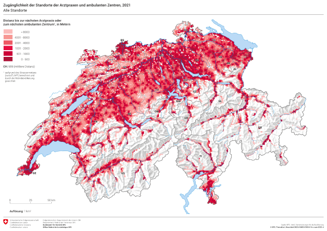 Zugänglichkeit der Standorte der Arztpraxen und ambulanten Zentren