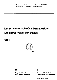 Les arbres fruitiers de la Suisse 1981