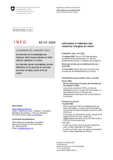 Statistique des hôpitaux - Calendrier pour le relevé des données 2023
