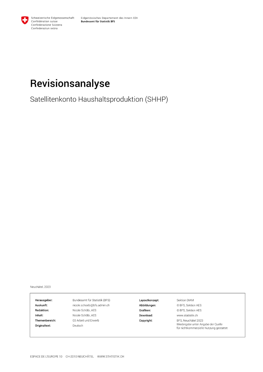 Revisionsanalyse - Satellitenkonto Haushaltsproduktion (SHHP)