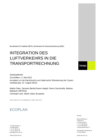 Integration des Luftverkehrs in die Transportrechnung