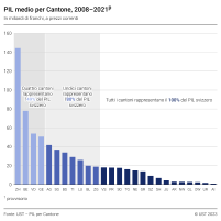 PIL medio per Cantone, 2008-2021p