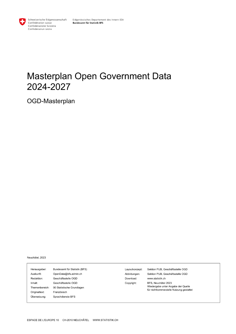 Masterplan Open Government Data 2024-2027