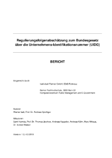Regulierungsfolgenabschätzung (RFA) zum UIDG