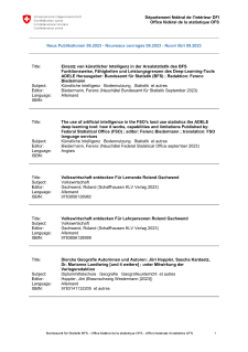 Bulletin mensuel de la bibliothèque de l'OFS - 09.2023