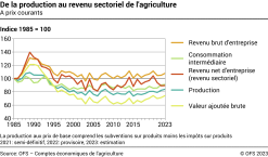De la production au revenu sectoriel de l'agriculture - Indice
