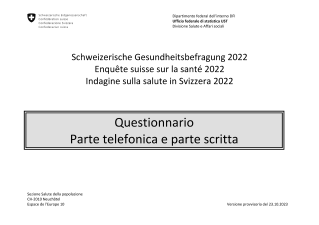 Indagine sulla salute in Svizzera 2022 - Questionari telefonico e scritto (pdf)