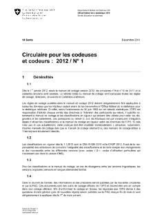OFS Santé - Circulaire pour les codeuses et les codeurs 2012 Nr 1
