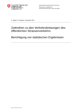 Berichtigung von  Zeitreihen zu den Verkehrsleistungen des öffentlichen Strassenverkehrs