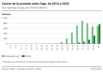 Cancer de la prostate selon l'âge, de 2016 à 2020