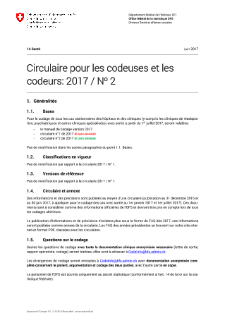 OFS Santé - Circulaire pour les codeuses et les codeurs 2017 Nr 2