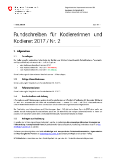 BFS Gesundheit - Rundschreiben für Kodiererinnen und Kodierer 2017 Nr. 2
