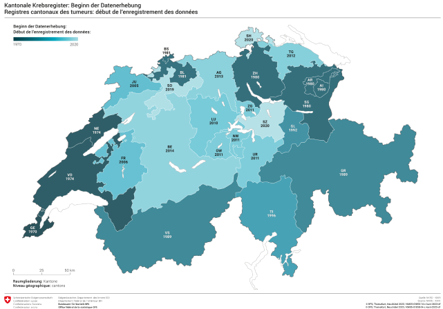 Registres cantonaux des tumeurs: début de l‘enregistrement des données