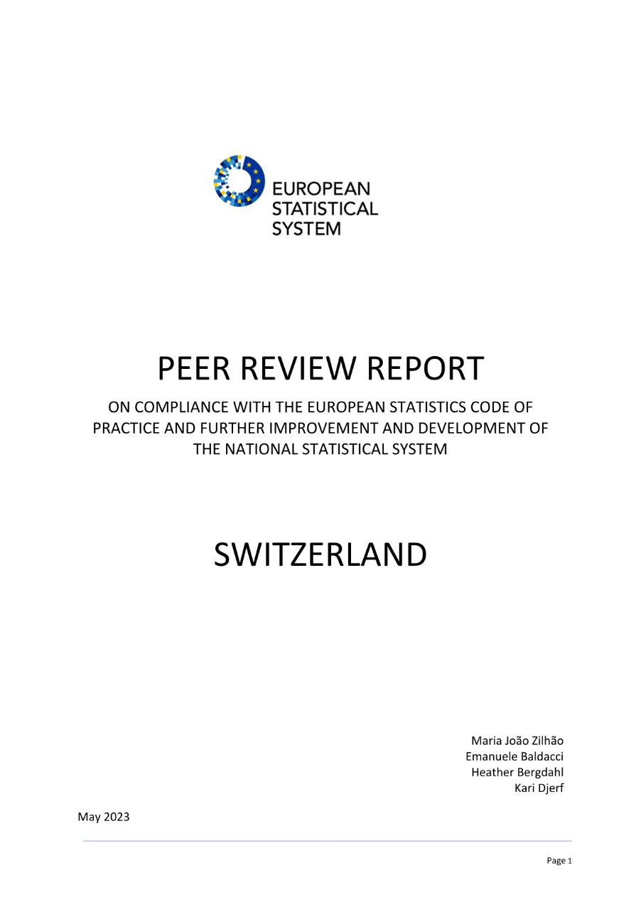 On compliance with the European Statistics code of practice and further improvement and development of the National Statistical System
