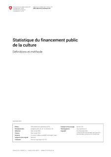Statistique suisse sur le financement de la culture par les collectivités publiques: définitions et méthode