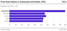 Price level indices in restaurants and hotels
