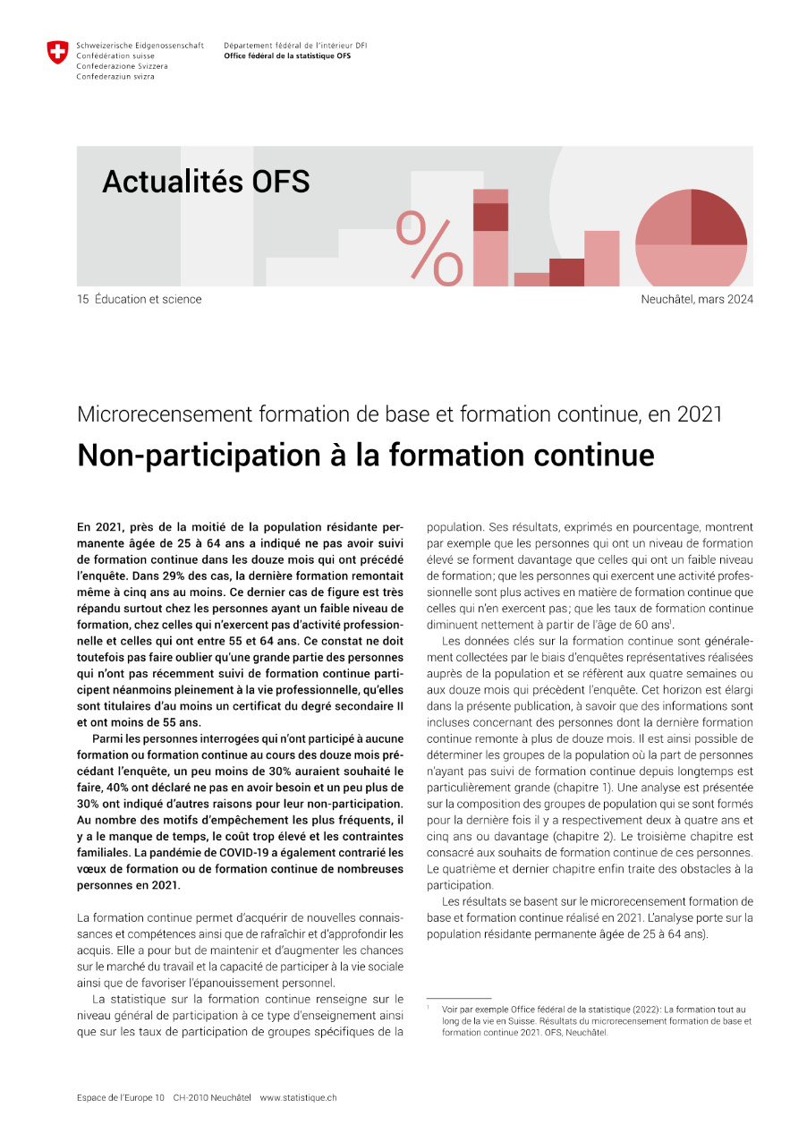 Non-participation à la formation continue