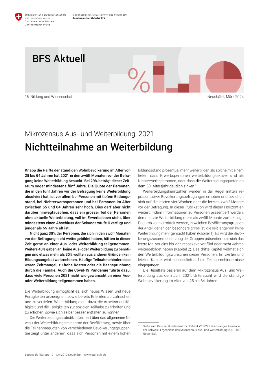 Nichtteilnahme an Weiterbildung