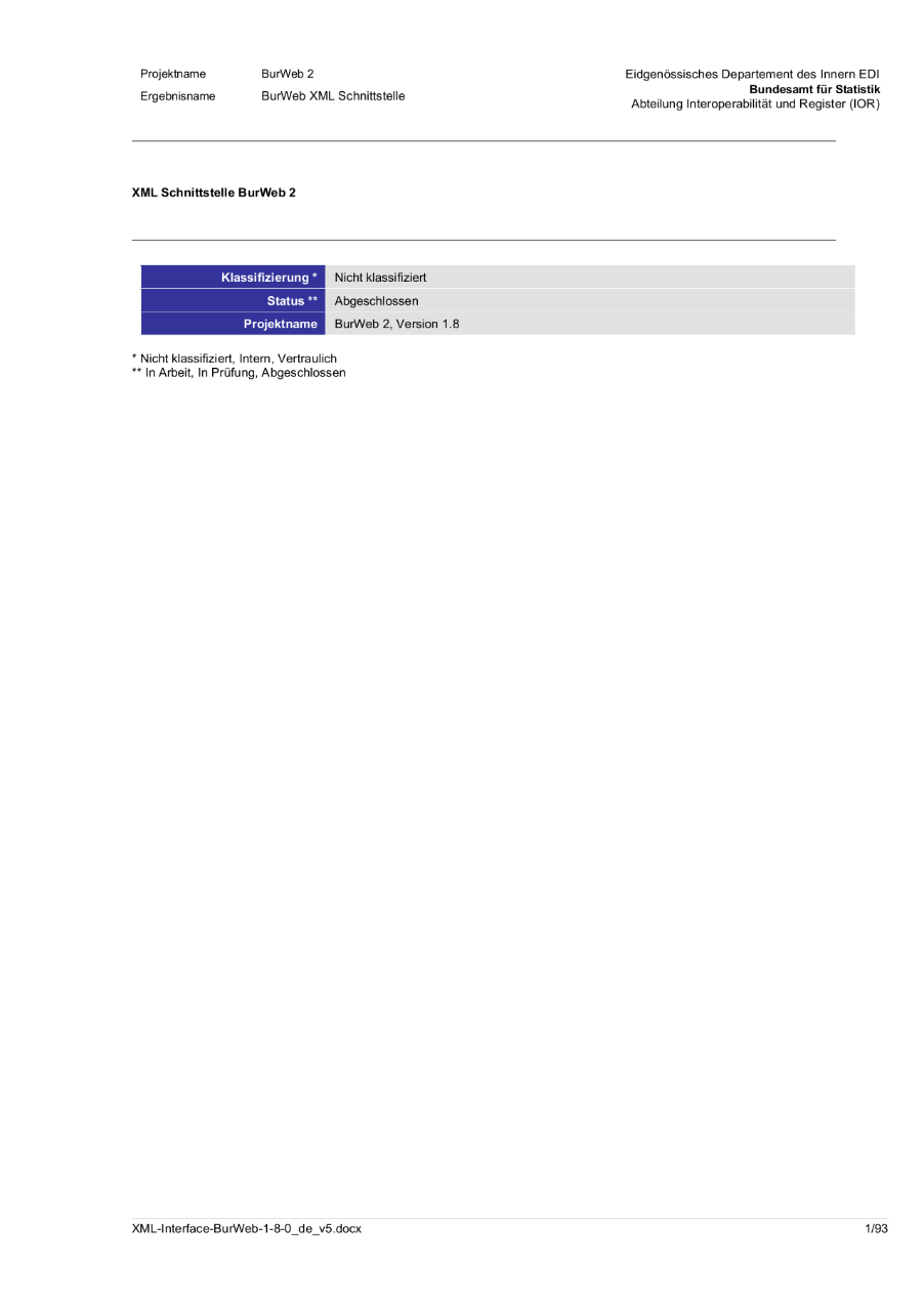 BurWeb - XML Schnittstelle zu BurWeb 1.8.0